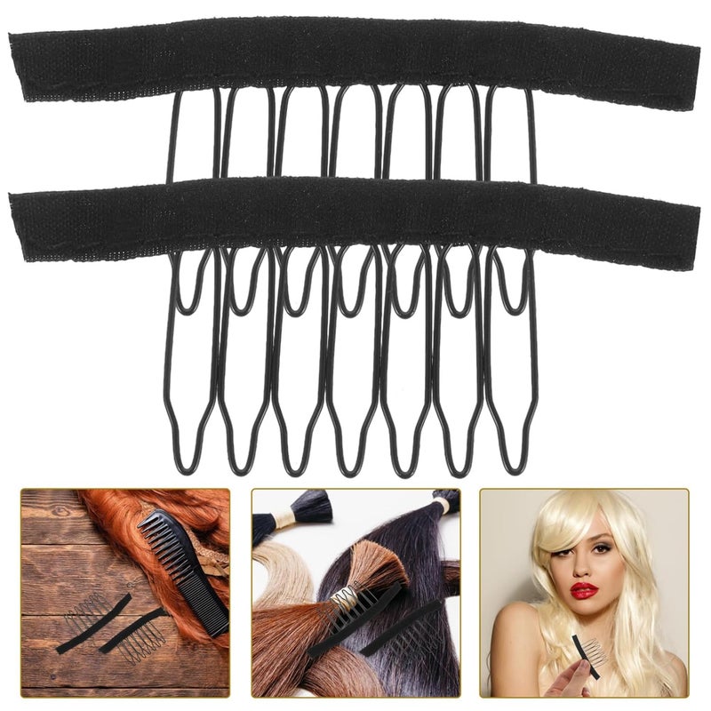 50pcs Black Wig Clips with Steel Teeth for Secure Grip Hairpiece Caps Making - Image 5